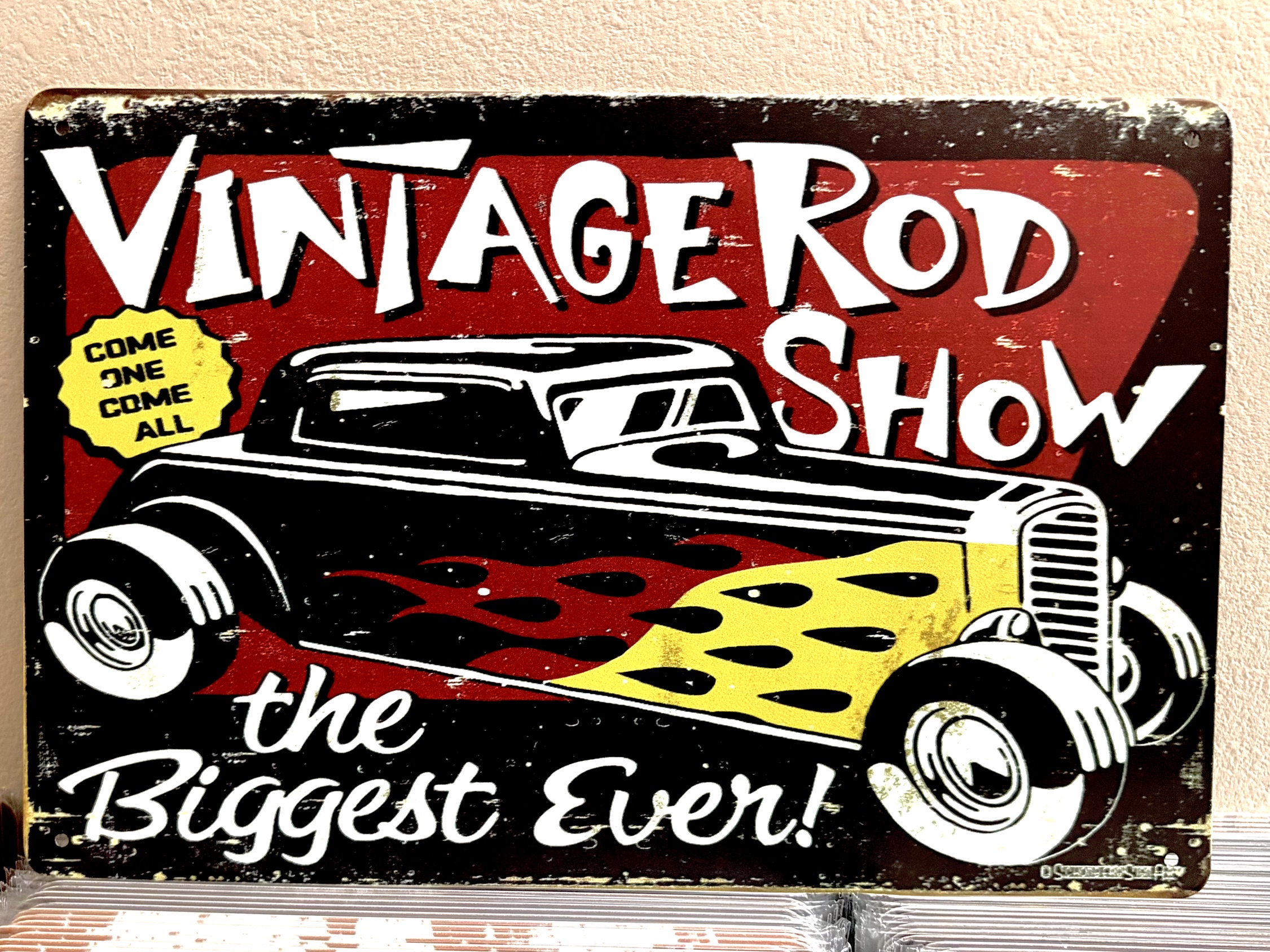 VINTAGE ROD  看板 ブリキ看板 インテリア ディスプレイ レトロ  アメリカン雑貨
