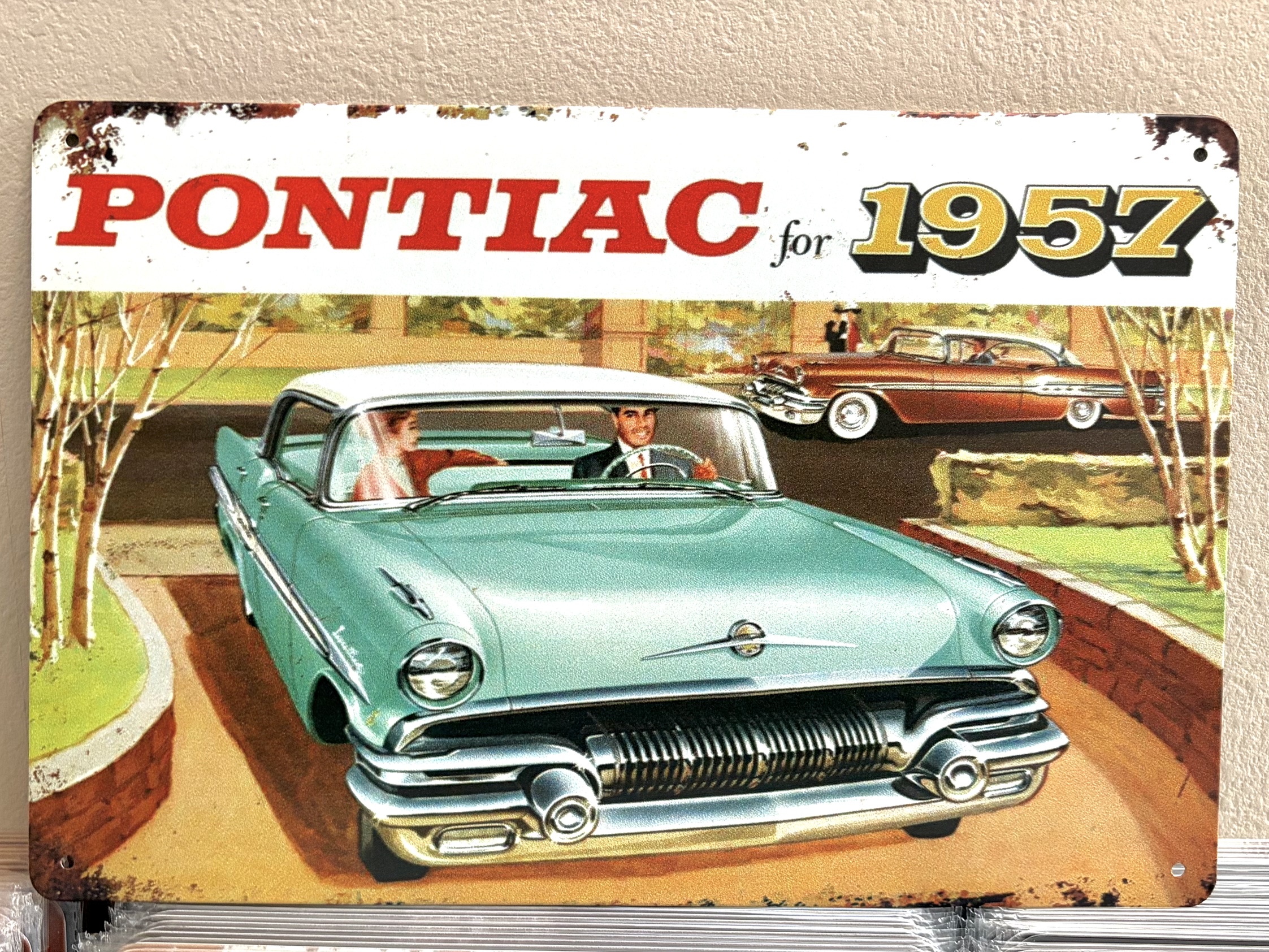 PONTIAC GR看板 ブリキ看板 インテリア ディスプレイ レトロ  アメリカン雑貨