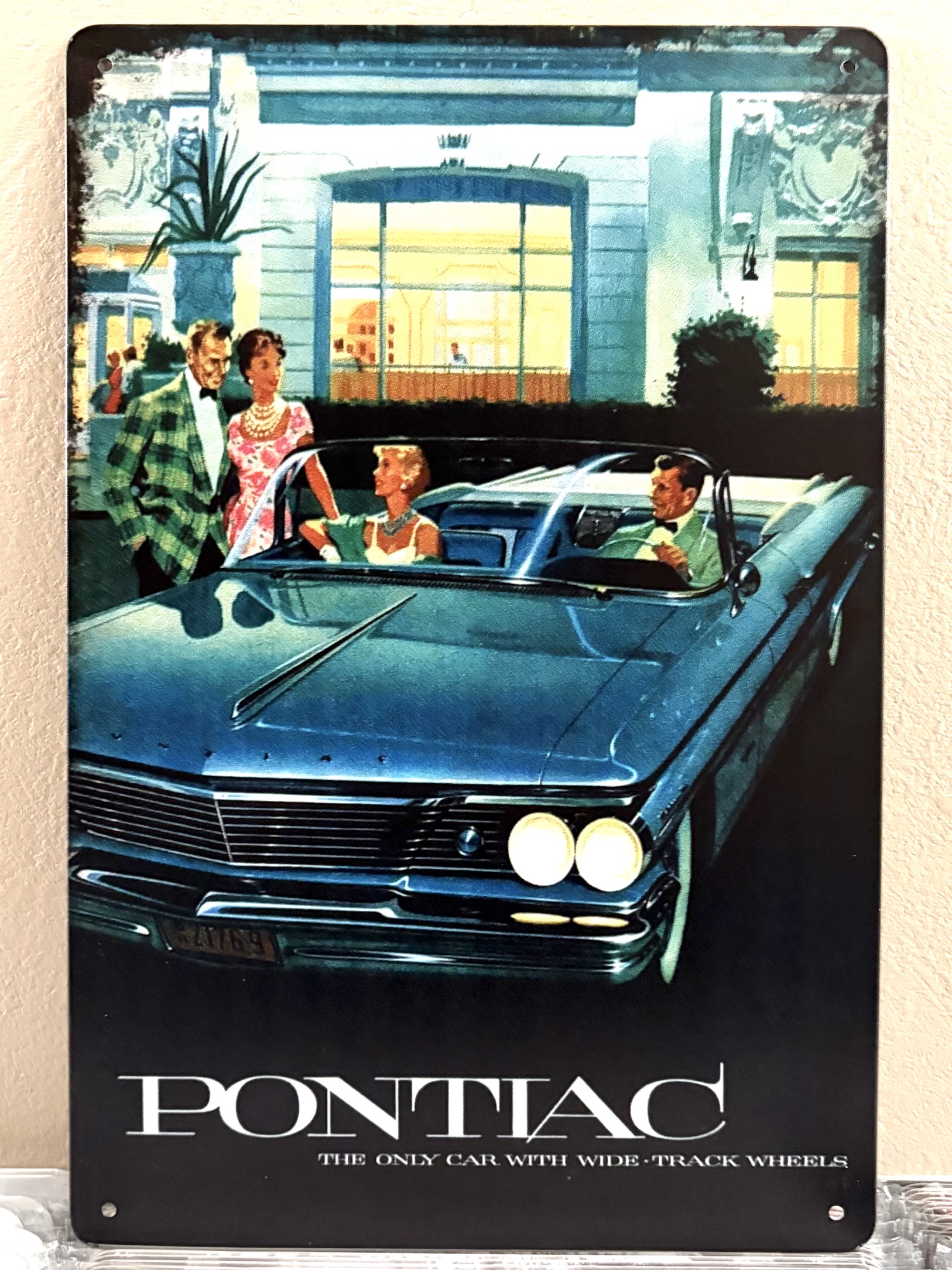 PONTIAC  THEONLY看板 ブリキ看板 インテリア ディスプレイ レトロ  アメリカン雑貨