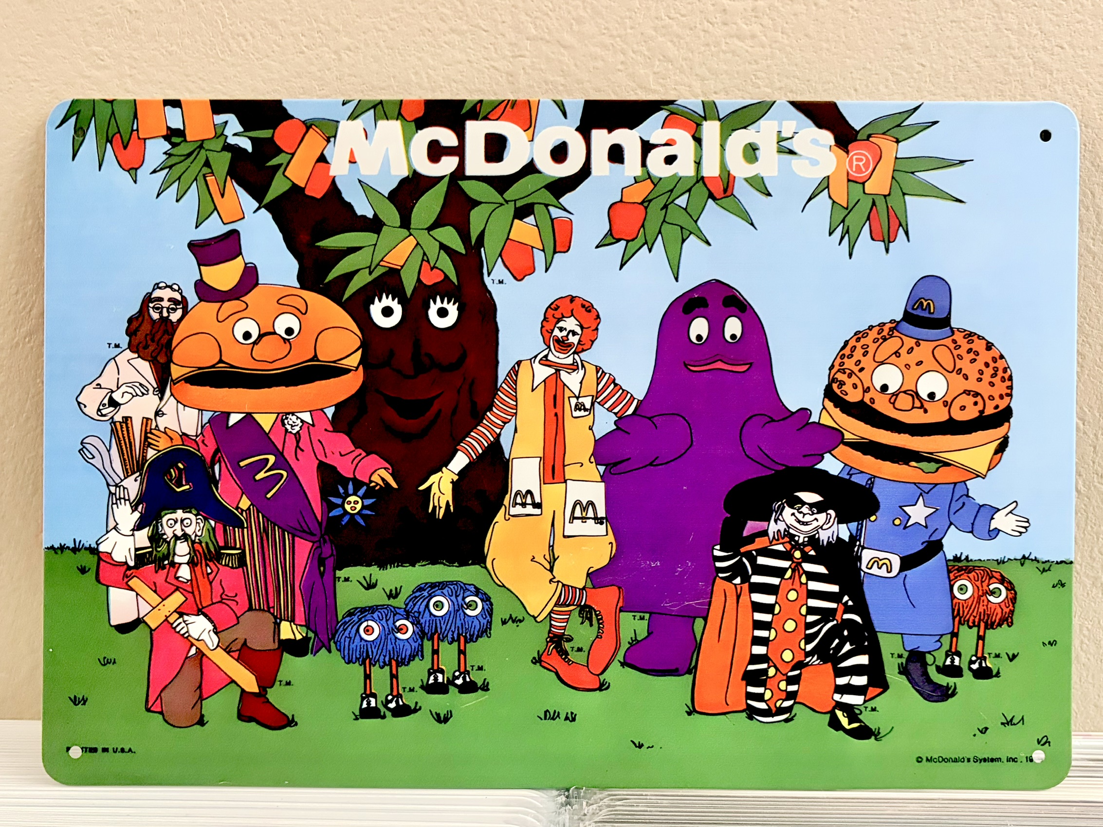 マクドナルドファミリー ティンサイン ヨコ 看板 ブリキ看板 インテリア ディスプレイ レトロ  アメリカン雑貨