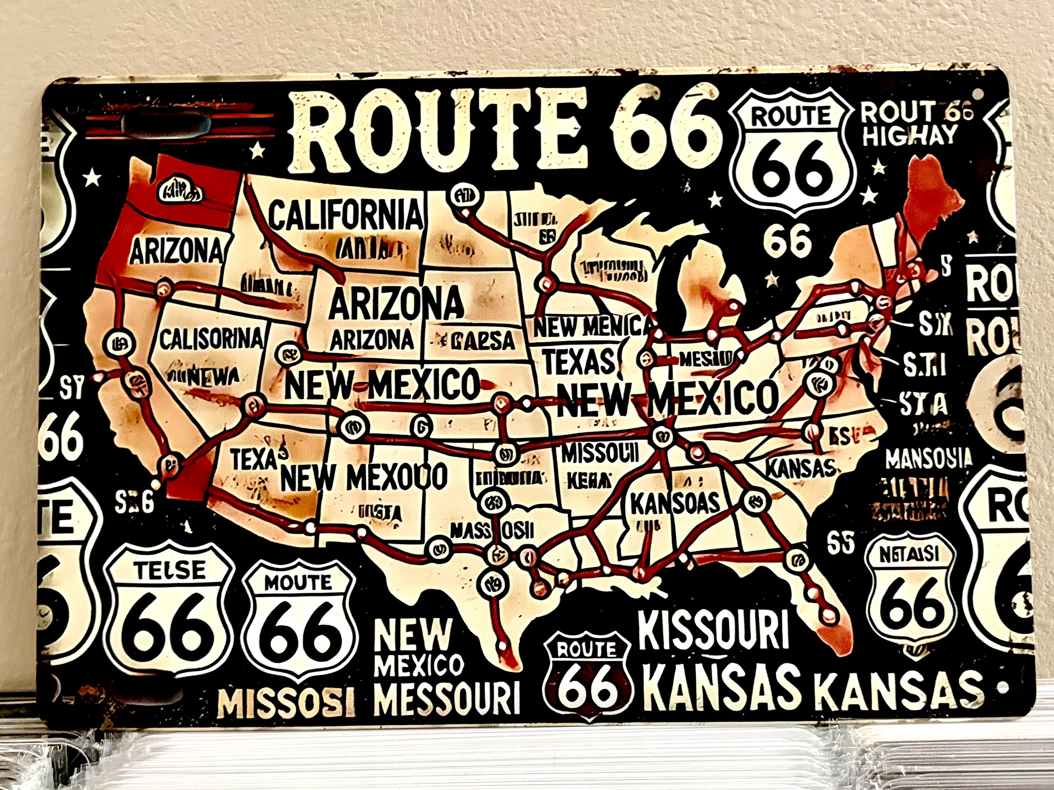 ROUTE 66 MAPヨコ ティンサイン