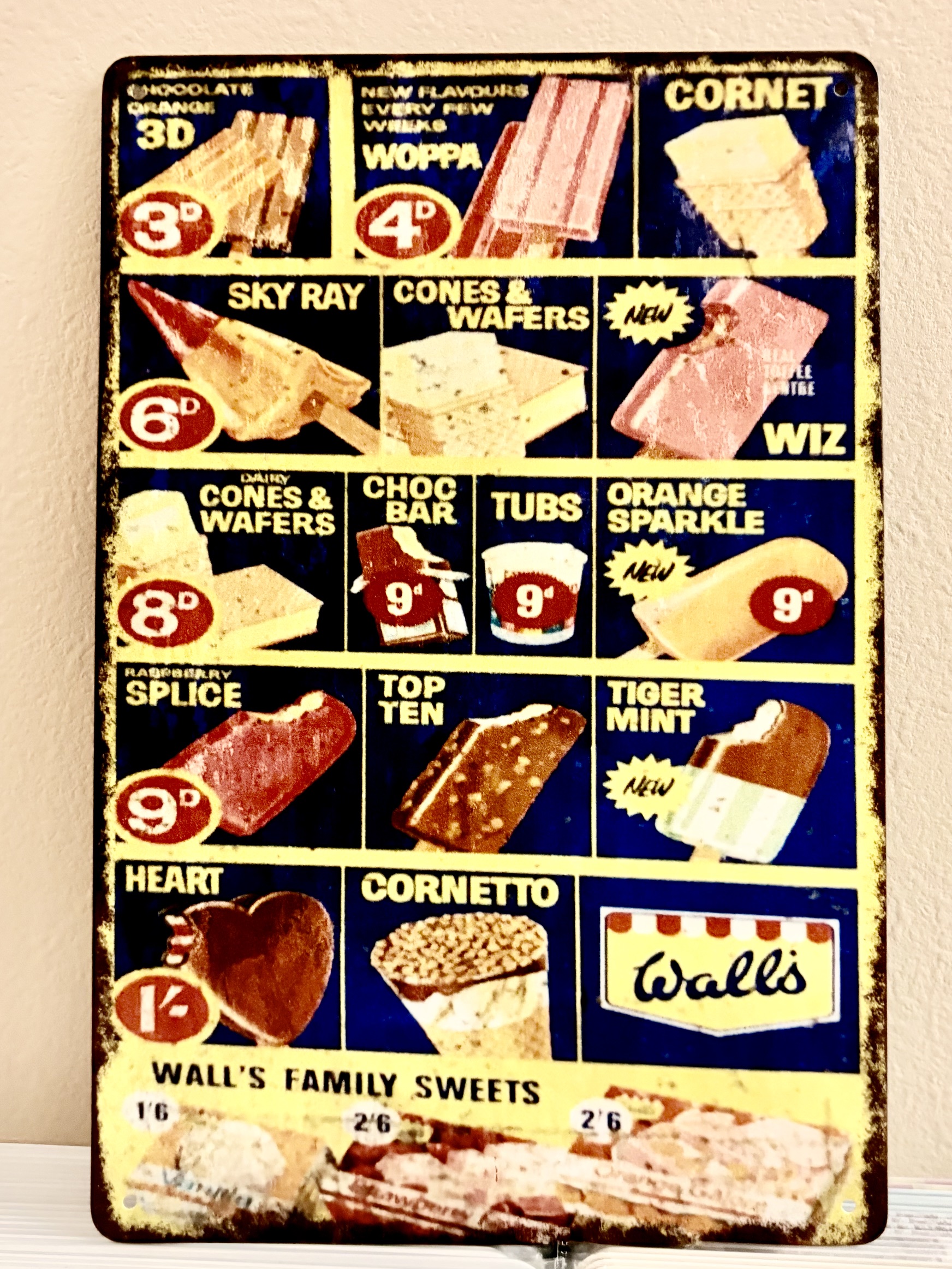 WALL'S看板 ブリキ看板 インテリア ディスプレイ レトロ  アメリカン雑貨