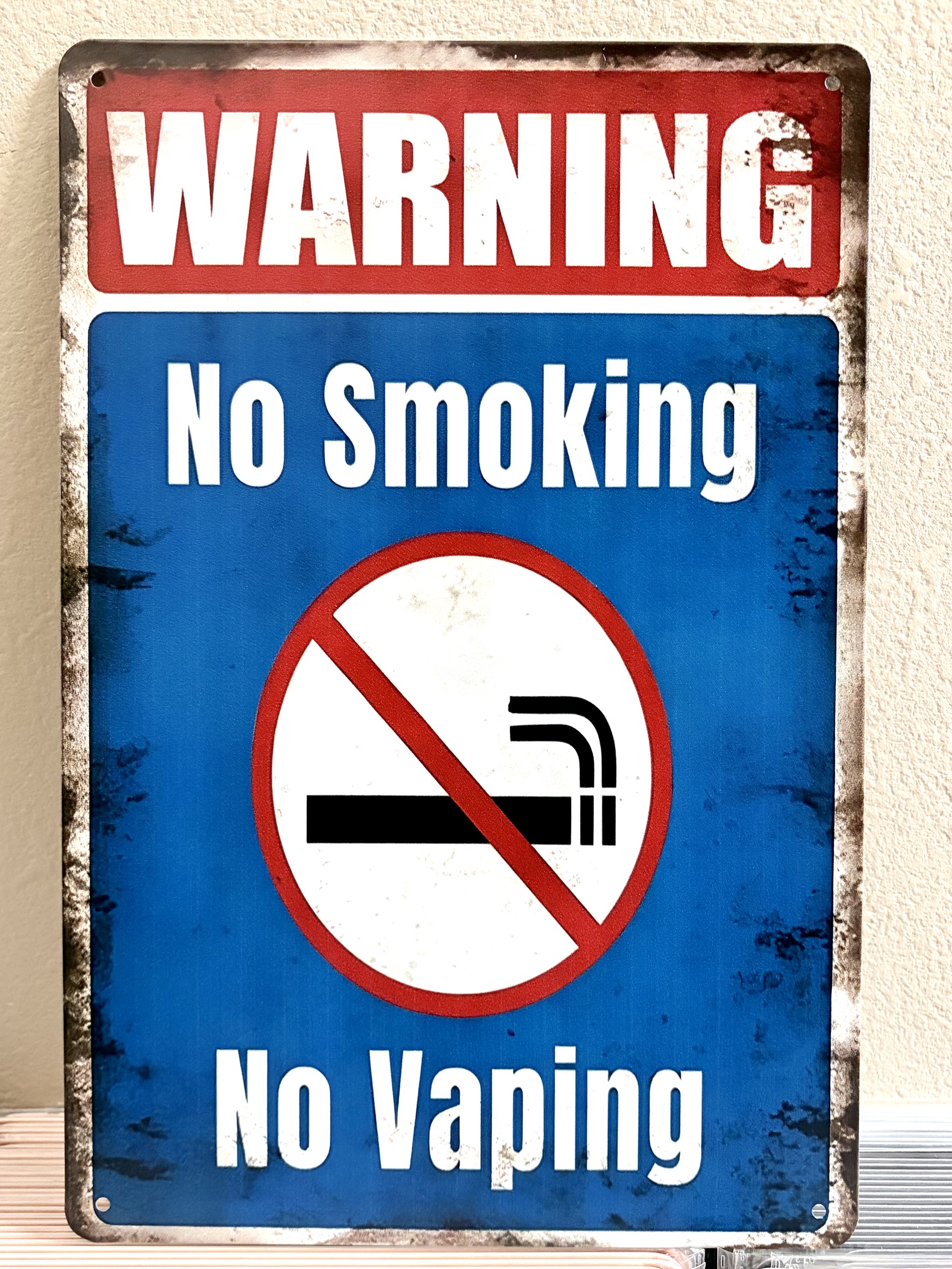 NO SMOKING BLUティンサイン看板 ブリキ看板 インテリア ディスプレイ レトロ  アメリカン雑貨