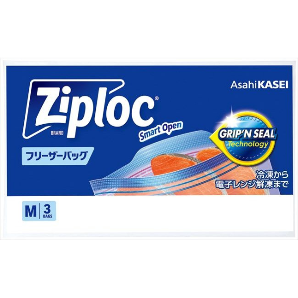 【ZA】【販促専用品】PP袋入 ジップロック フリーザーバッグMサイズ 3枚入