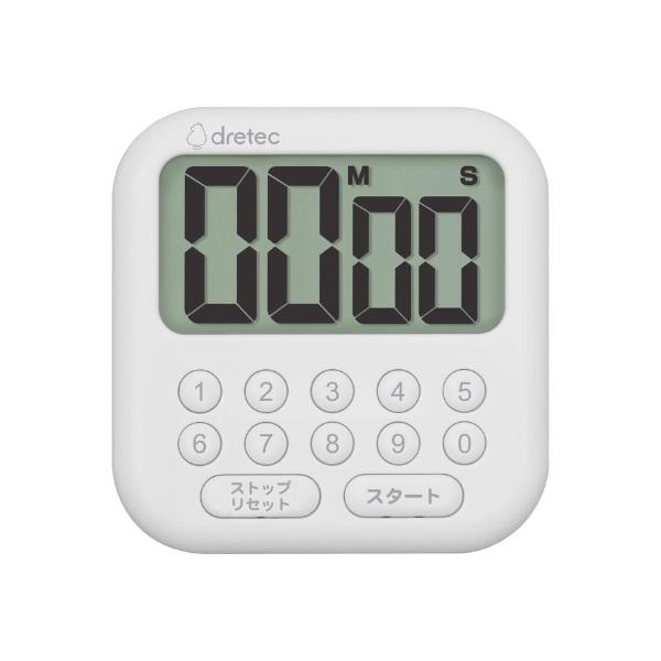 【D】ドリテック　大画面タイマー「シャボン10」　ホワイト