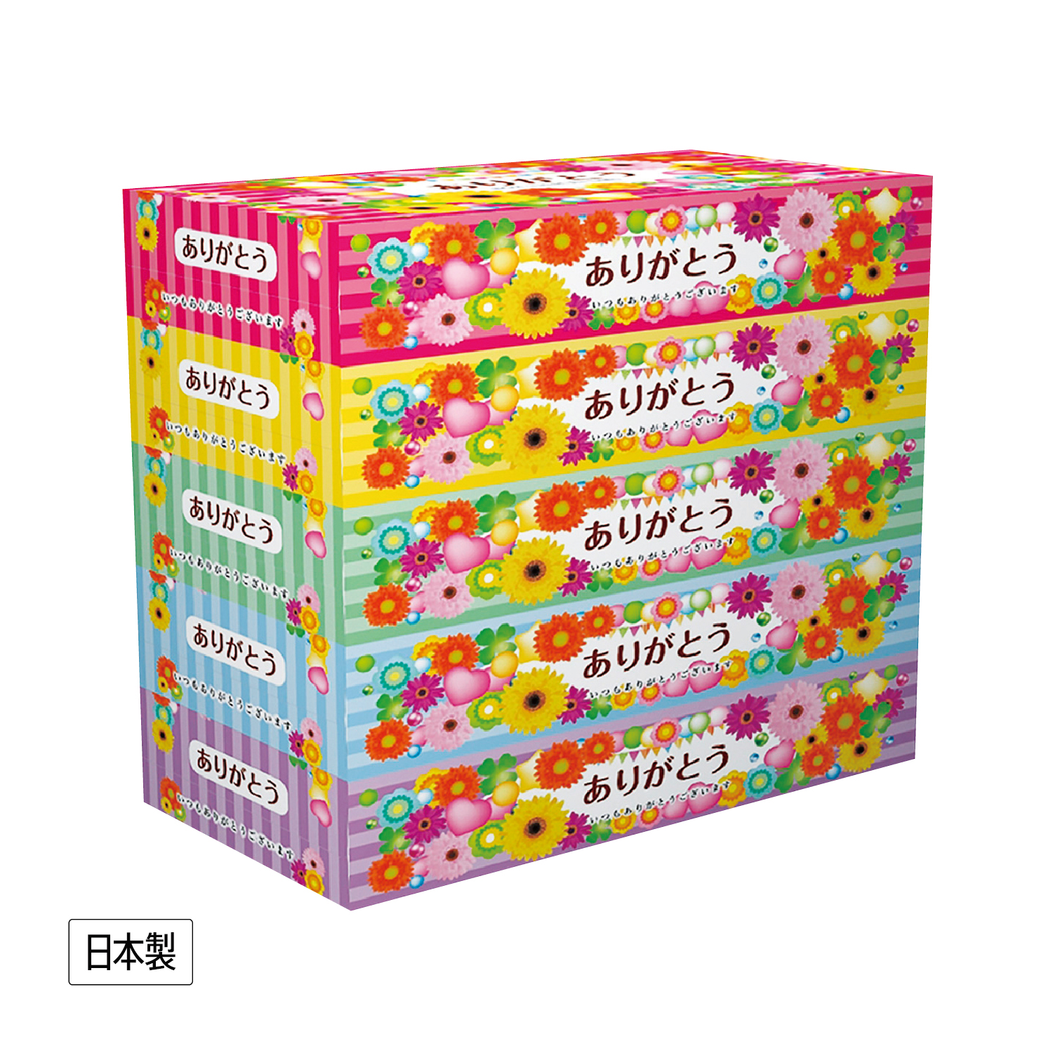 【E】ありがとう BOXティッシュ 150W　3個組