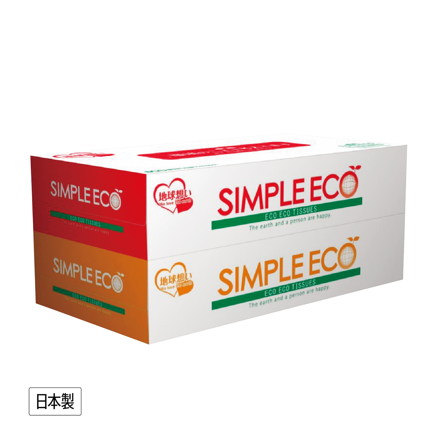 【E】シンプルエコBOXティッシュ 100W 2個組