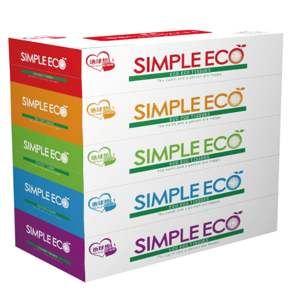 【E】シンプルエコBOXティッシュ 100W 5個組