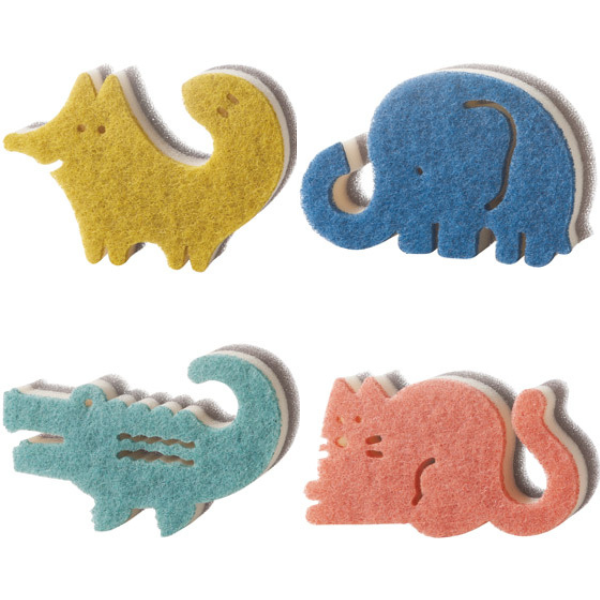 【E】ぶらりんアニマルキッチンスポンジ　各4種類　※各種取り混ぜ