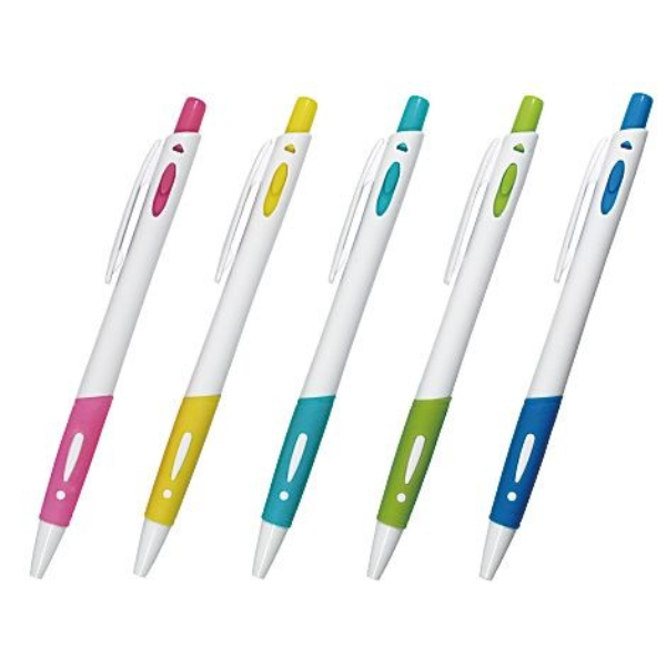 【F】カラフルラバーボールペン　各5色　※各色取り混ぜ
