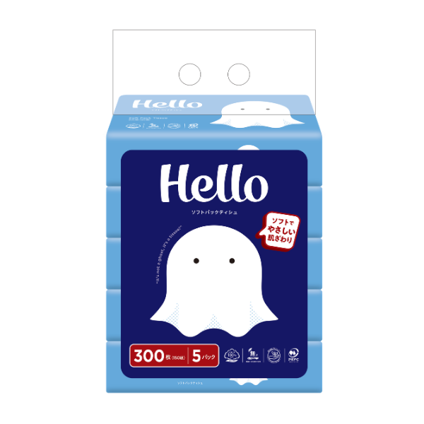 ハロー　ソフトパックティシュ 150組×5個パック