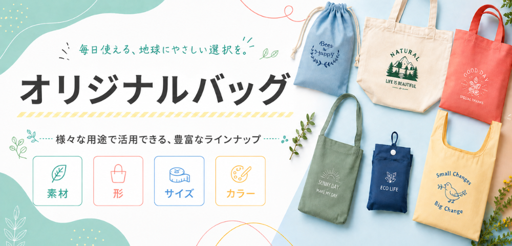 ノベルティに人気の名入れ対応オリジナルバッグ・トートバッグ・エコバッグ