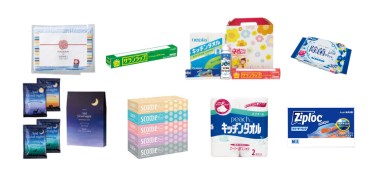 法人向け販促品、日用品、ティッシュ、タオル、ラップ