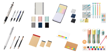 法人向け販促品、文具、ボールペン、ノート、メモ帳、付箋