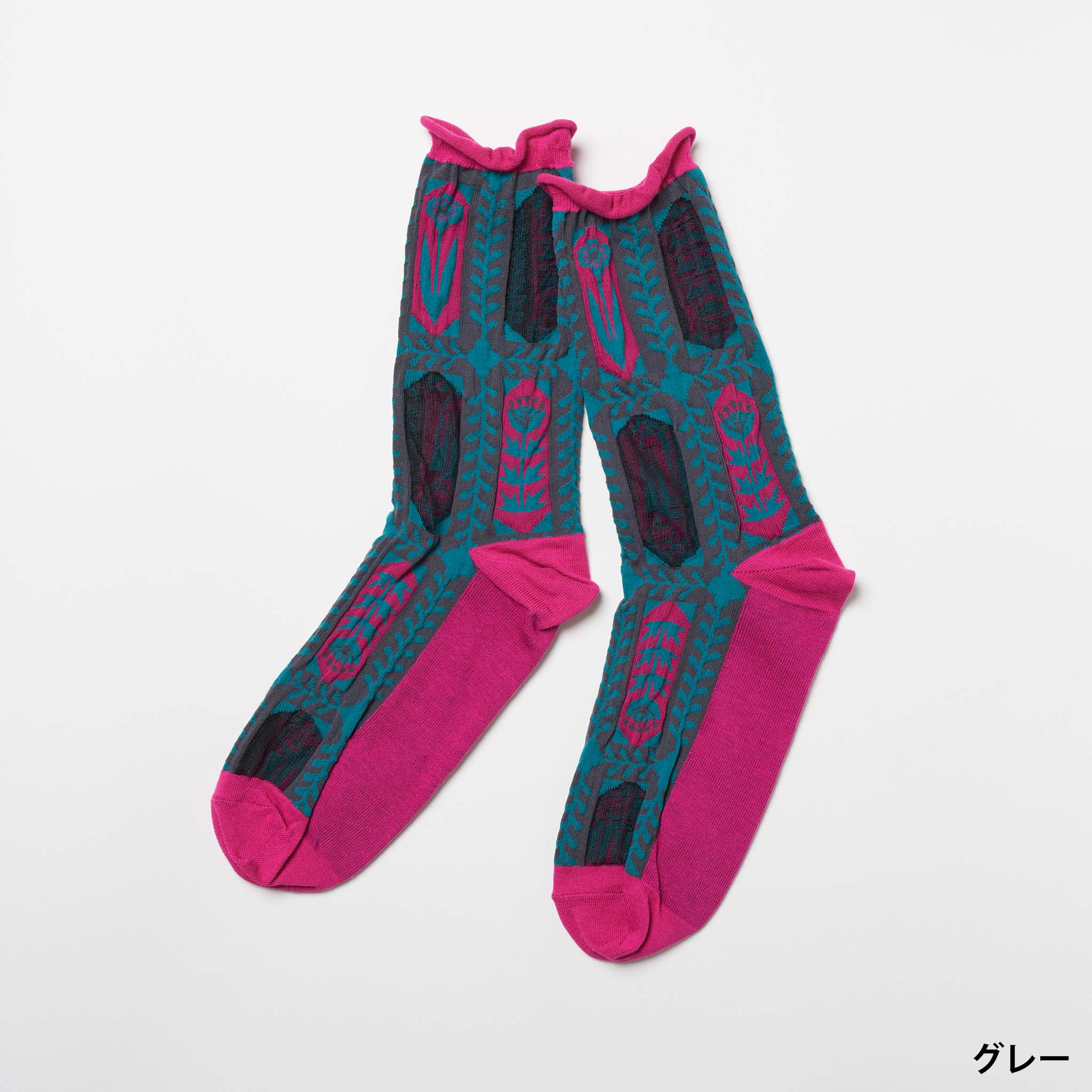 kukka / 花畑　シースルーソックス　（3色）