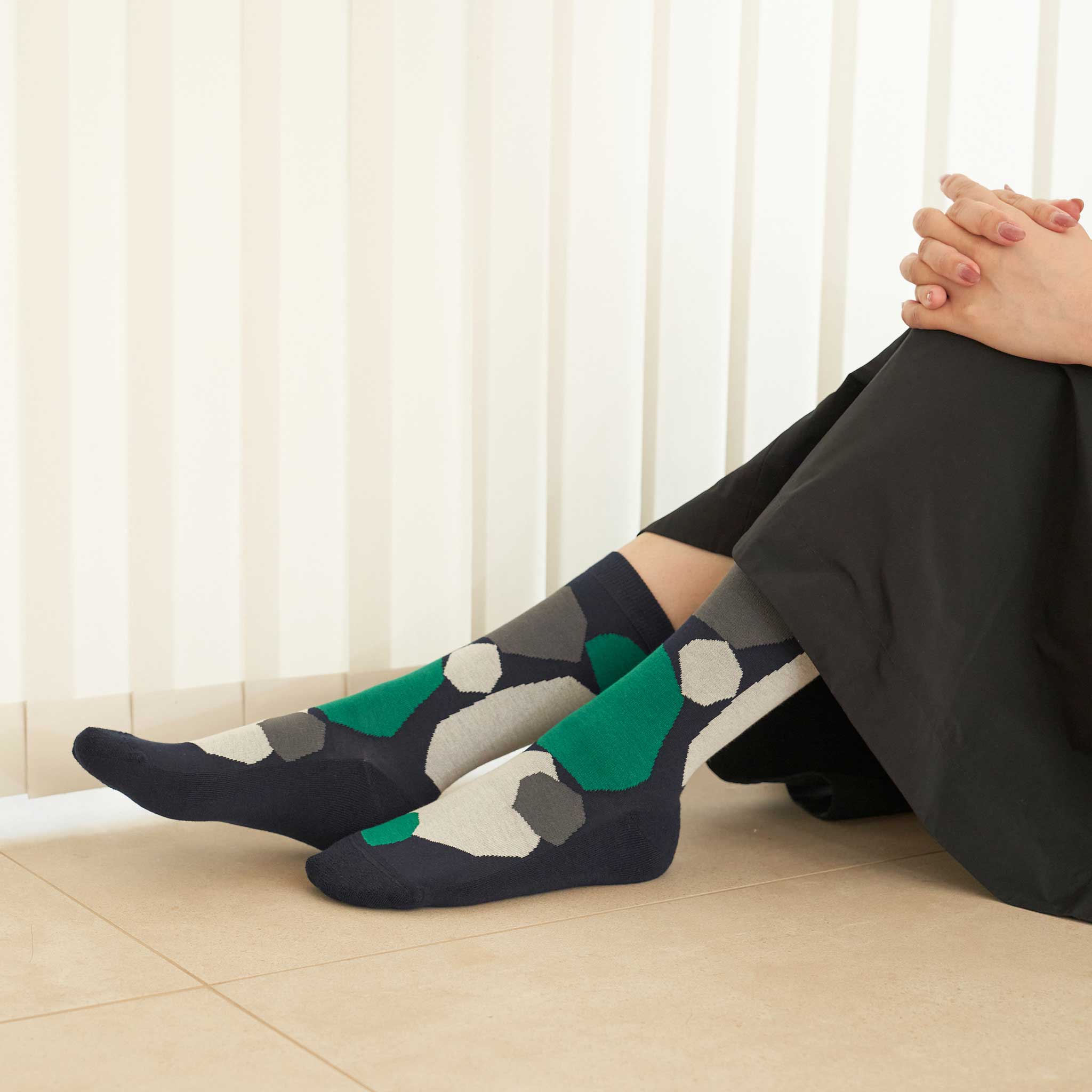 Jää /氷　コットン　クルーソックス　（3色）