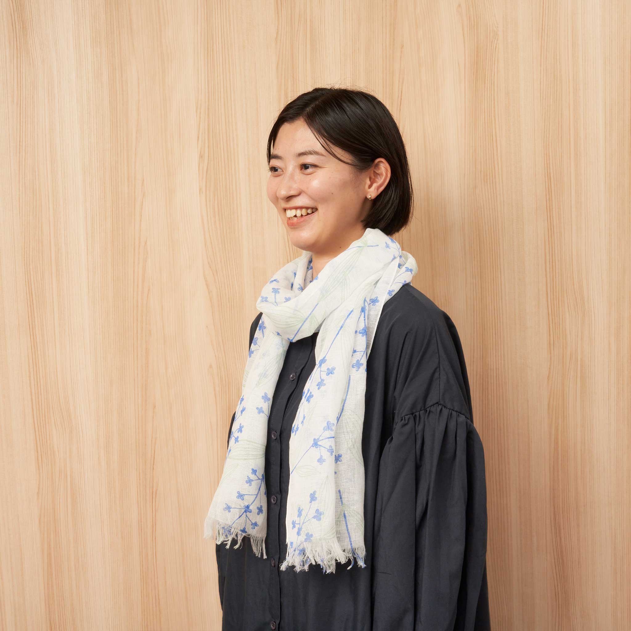 リネンコットンストール　野花　（2色）