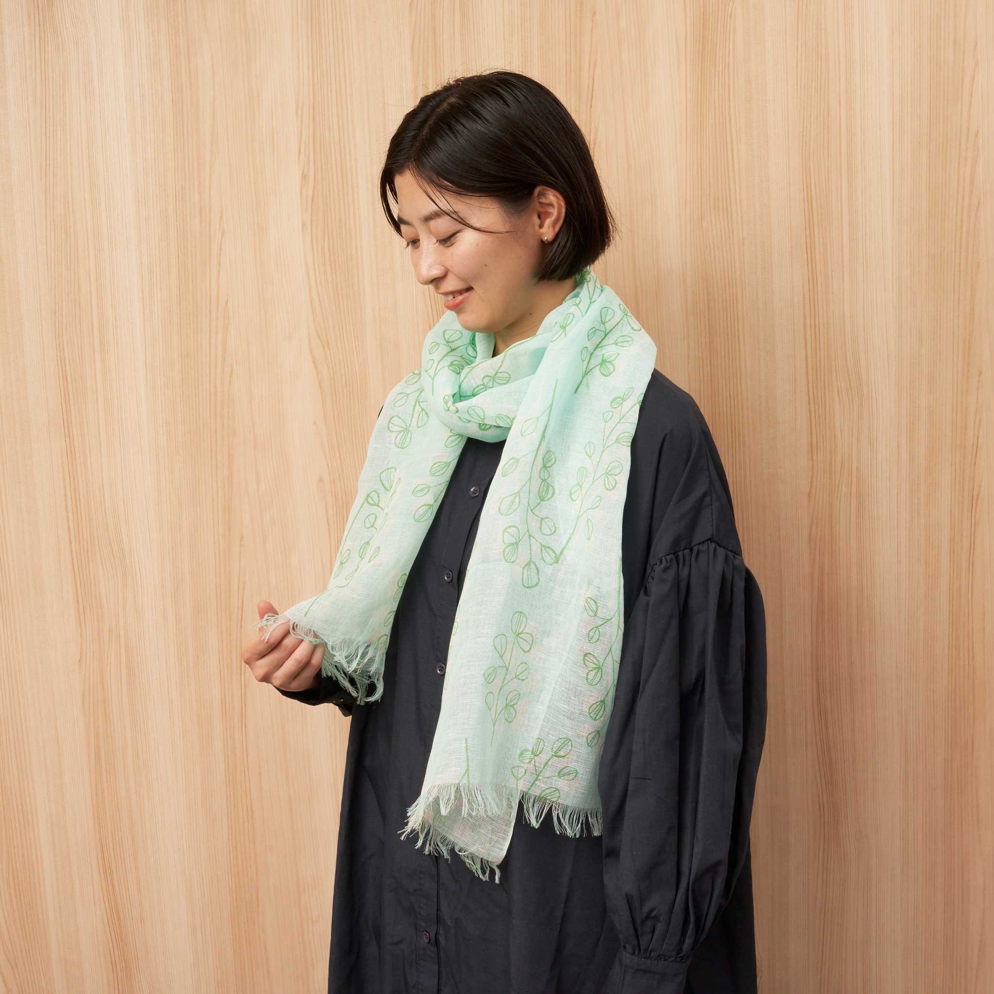 リネンコットンストール　ユーカリ　（2色）