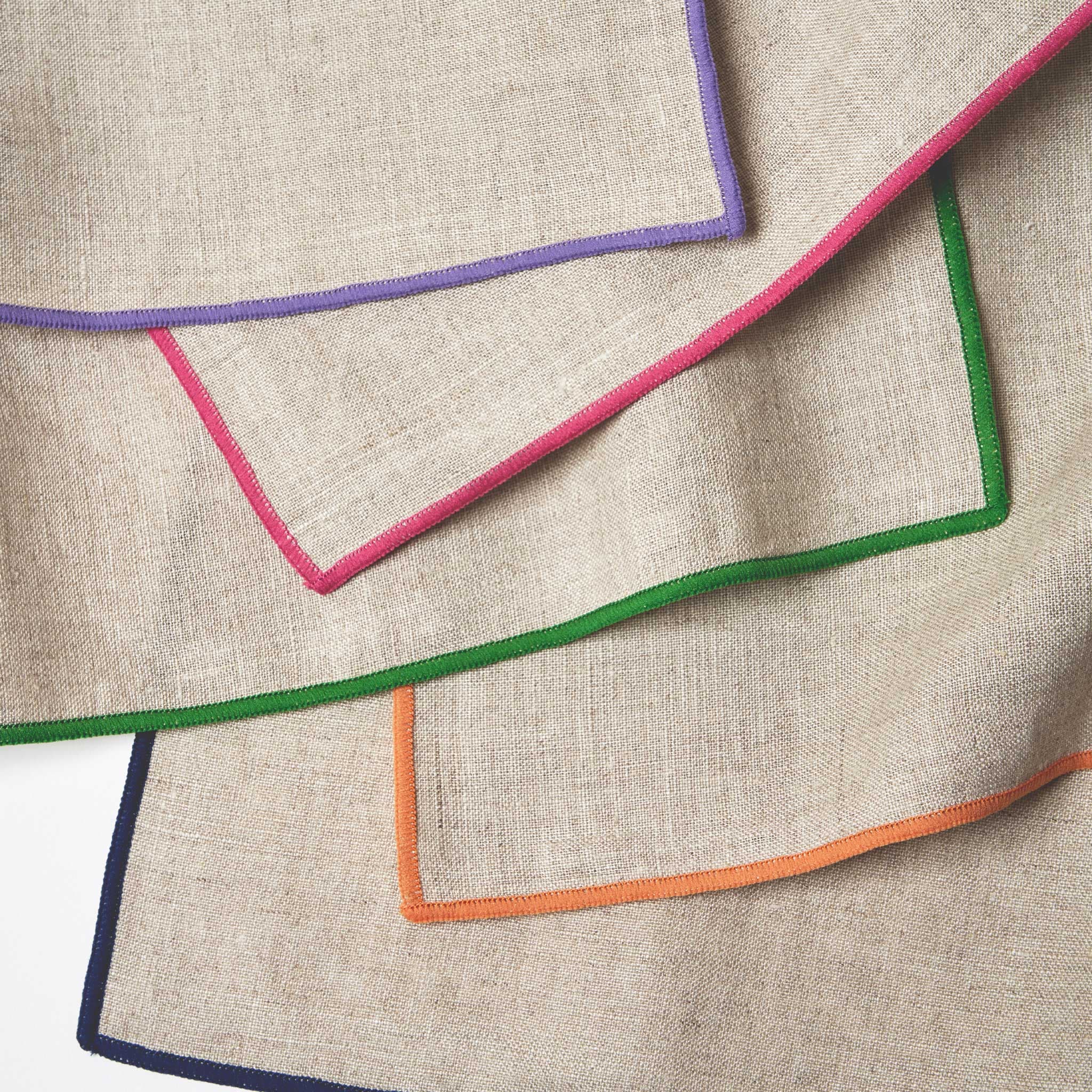 リネン　ハンカチ　ギフトBOX付き　（10色）