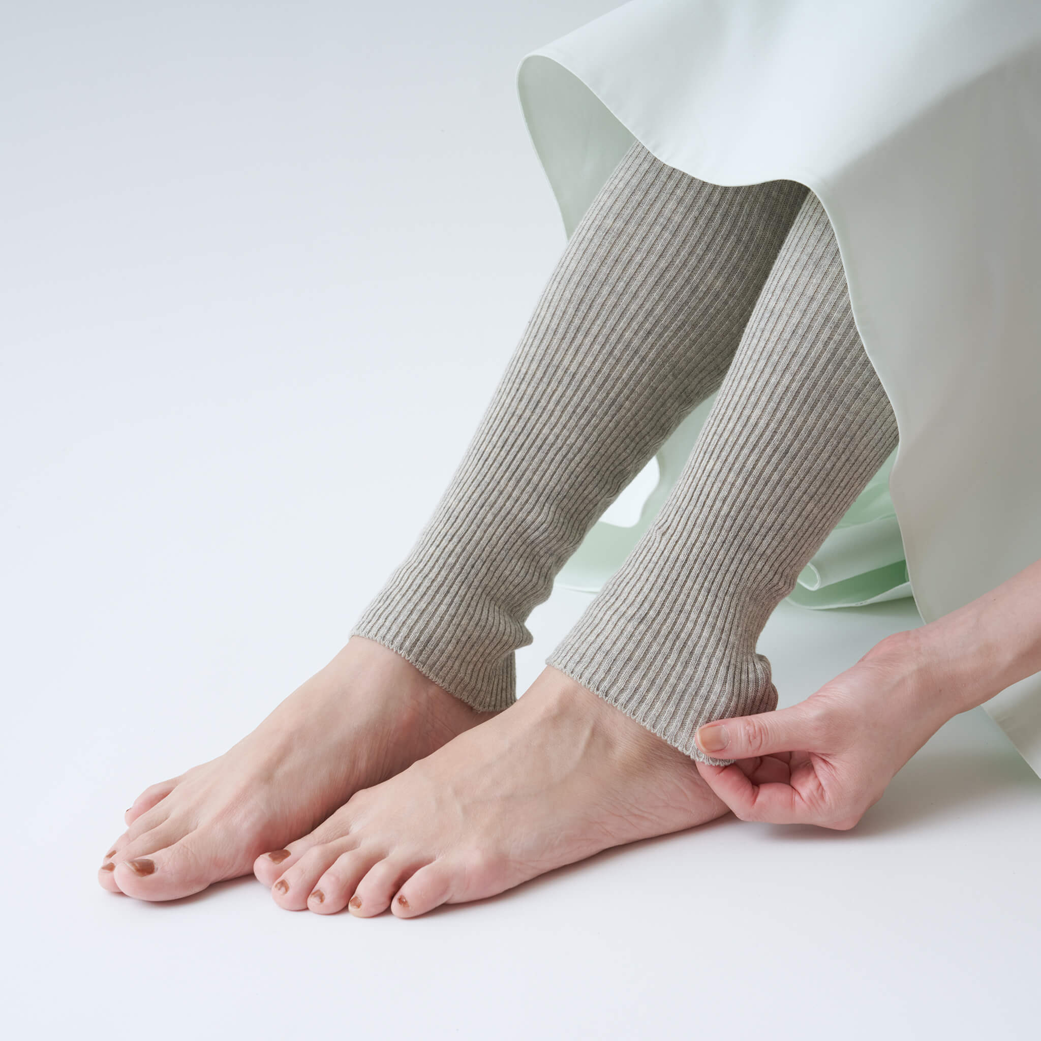 上質オーガニックコットン　リブレギンス　（2色）