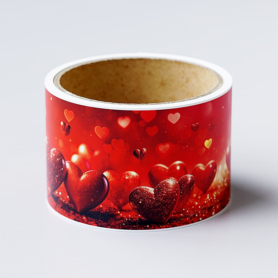 ロール式レールＰＯＰ バレンタインデー・ハート／レッド