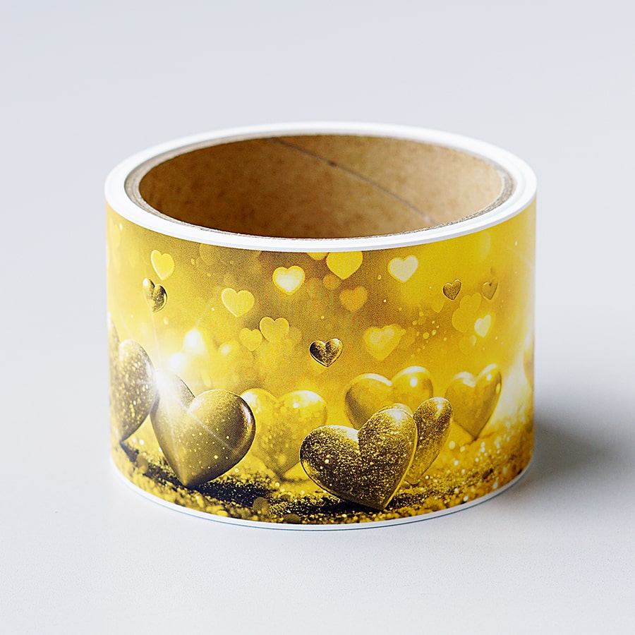 ロール式レールＰＯＰ ホワイトデー・ハート／ゴールド