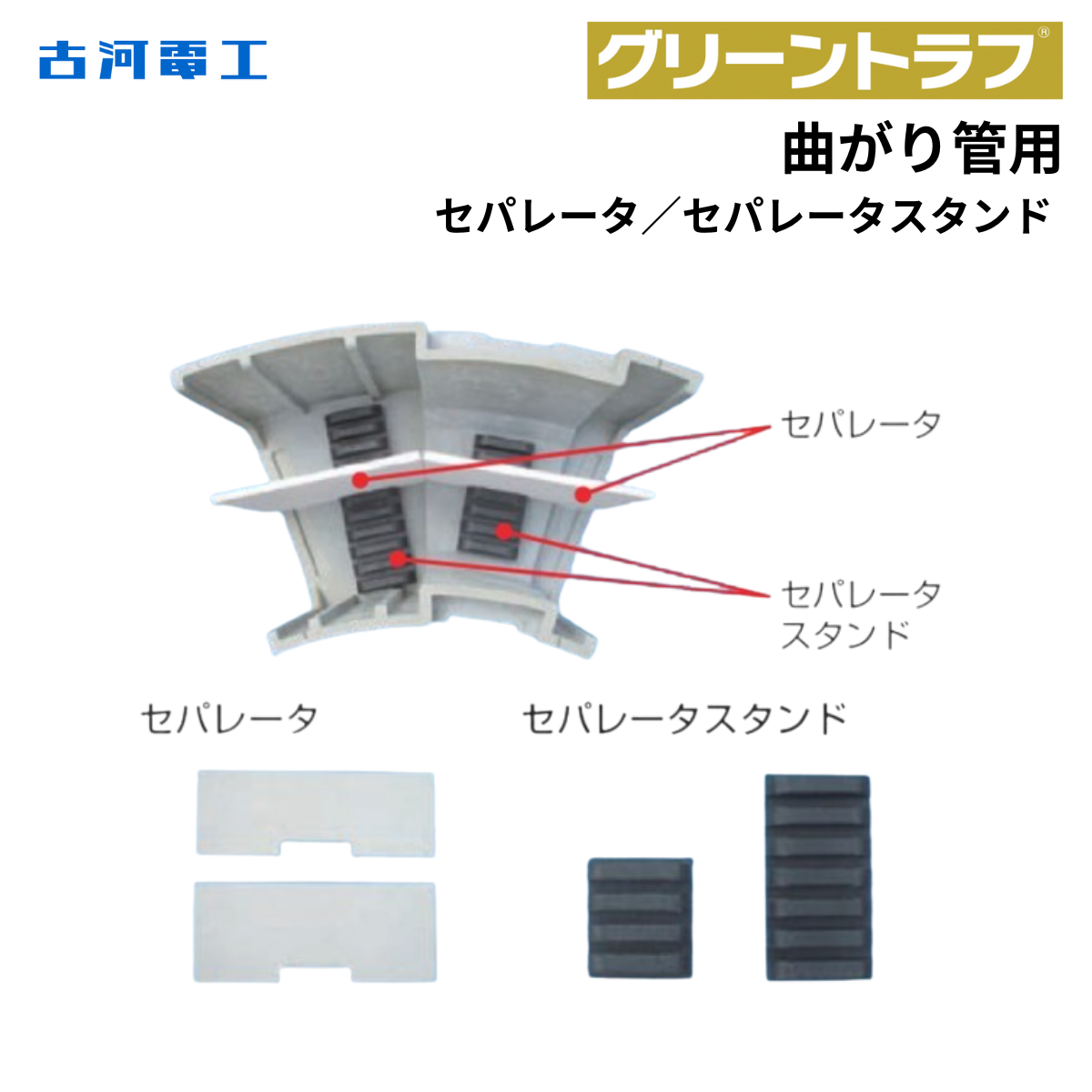 古河電工 セパレータ・セパレータスタンド 45度曲がり管用