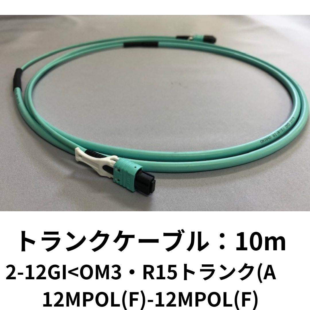 岡野電線 トランクケーブル 10m 2-12GI OM3・R15トランク(A　12MPOL(F)-12MPOL(F)