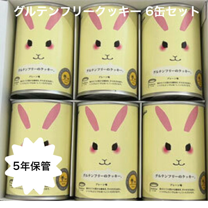 グルテンフリークッキー 缶詰 ６缶セット 特定原材料7品目不使用 非常食 パン 缶詰 防災 長期保存 ギフト ハラール チョコチップ ハラール認証 パンダ 