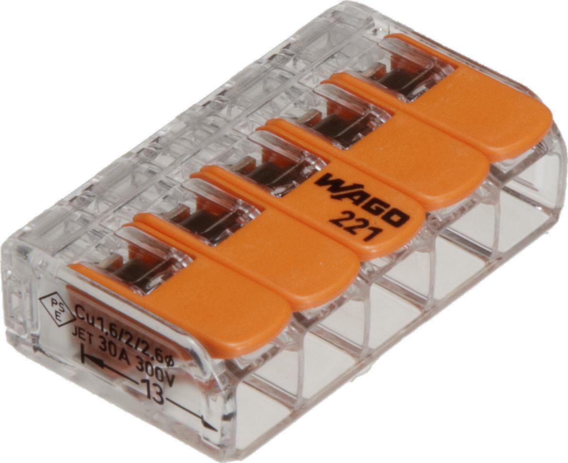 (15個入り) JAPPY ワンタッチコネクタ WFR/WFシリーズ WFR-Lシリーズ(クリアラージタイプ) WFR-5L-JP 6mm2対応品 ／ 箱入り