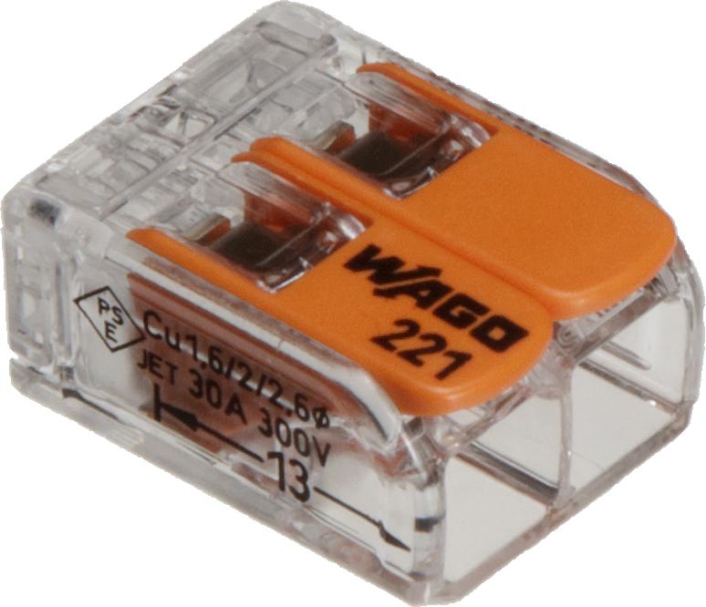 (50個入り) JAPPY ワンタッチコネクタ WFR/WFシリーズ WFR-Lシリーズ(クリアラージタイプ) WFR-2L-JP 6mm2対応品 ／ 箱入り