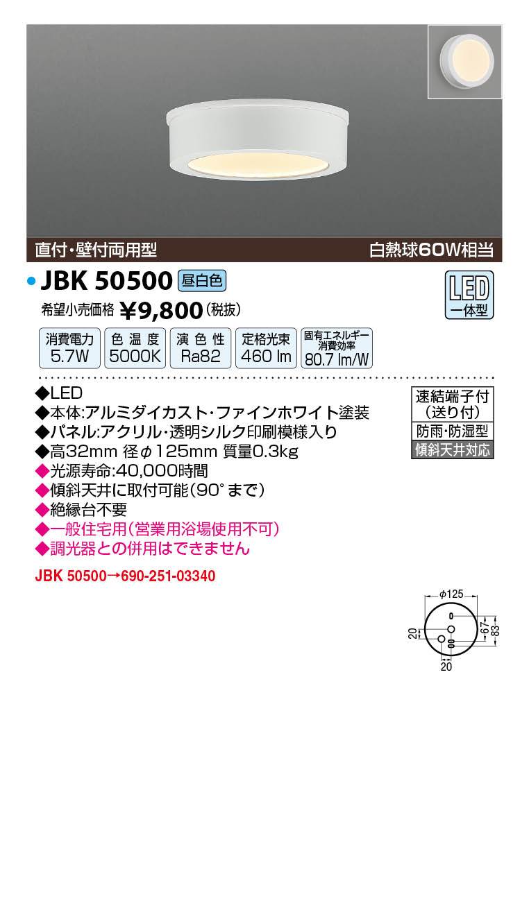 JAPPY LED LIGHTING 軒下灯・浴室灯 JBK50500 昼白色 ／ 白熱球60W相当