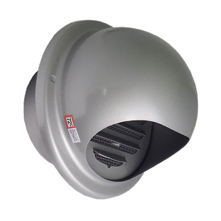 JAPPY UK-GN100MDJ-MA 換気用ガラリ(外壁用 丸型フード付) 自然給排気用 UK-GSN/GNタイプ UK-GN100MDJ-MA メタリックグレー仕上げ ／ φ100mm ／ 水止め・金網・ダンパー付き