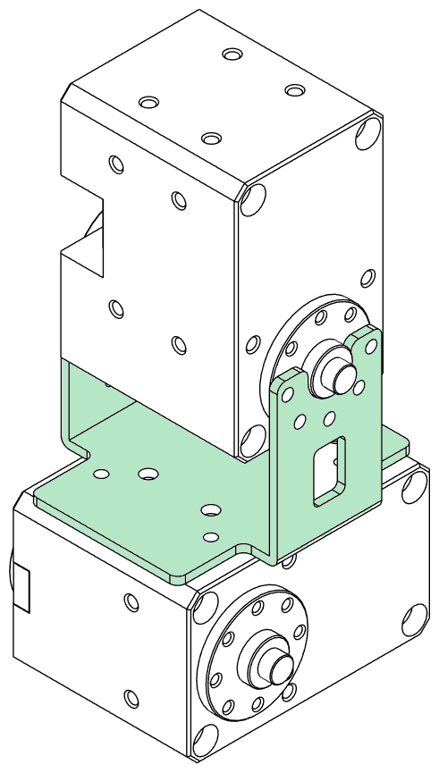 XM430同士の連結例（緑色がToPoFrame-430-430-L2）