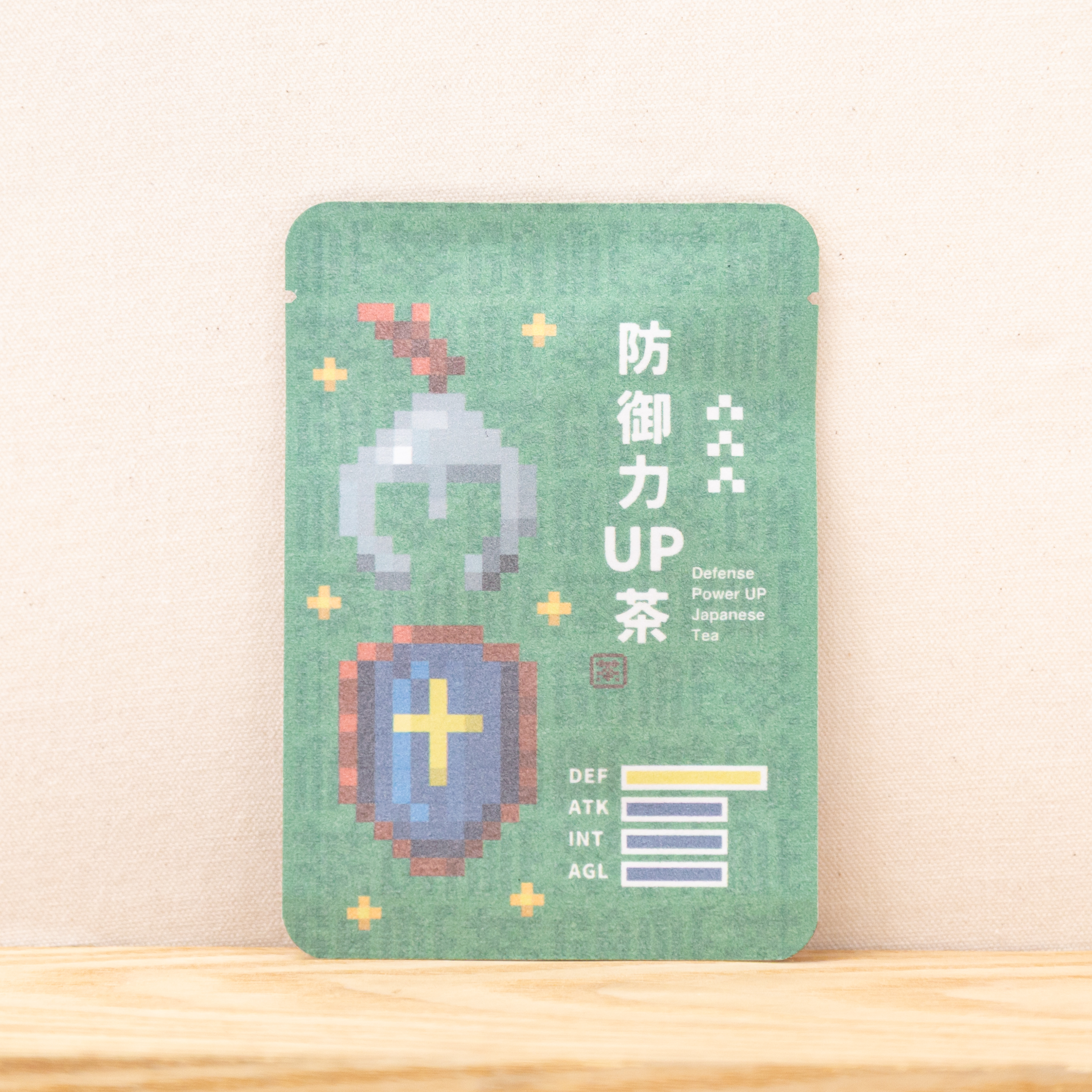 防御力 UP茶（ゲーム茶・壁紙付きのお茶）｜ごあいさつ茶｜玉露ティーバッグ1包入