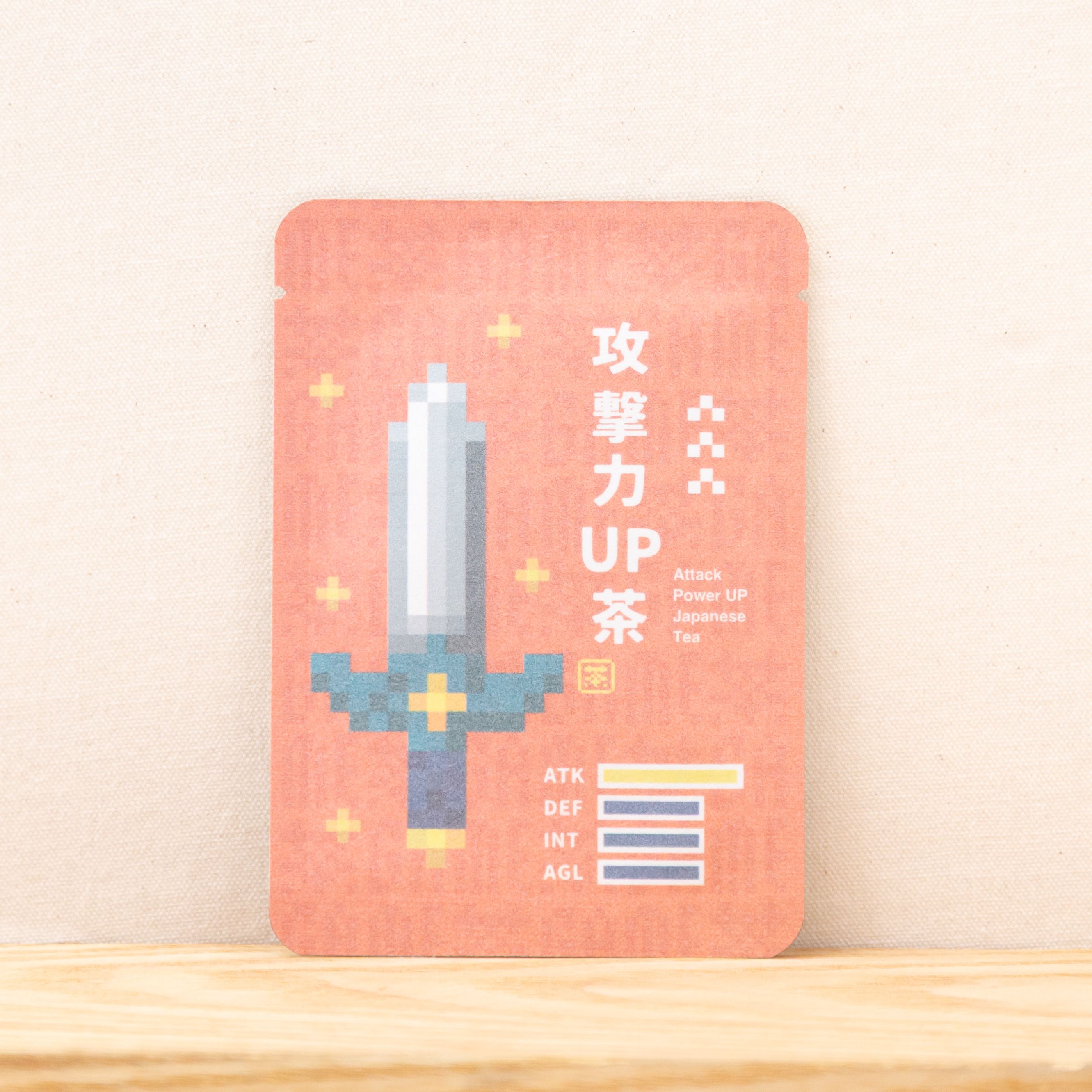 攻撃力 UP茶（ゲーム茶・壁紙付きのお茶）｜ごあいさつ茶｜玉露ティーバッグ1包入