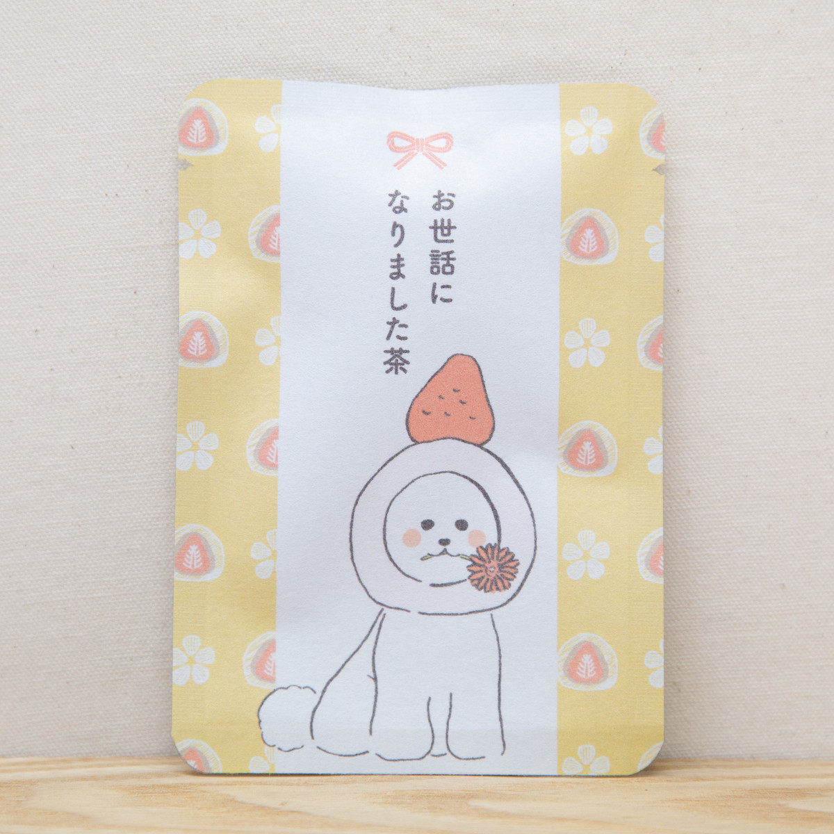 お世話になりました茶（いちご大福）｜ごあいさつ茶｜ほうじ茶ティーバッグ1包入