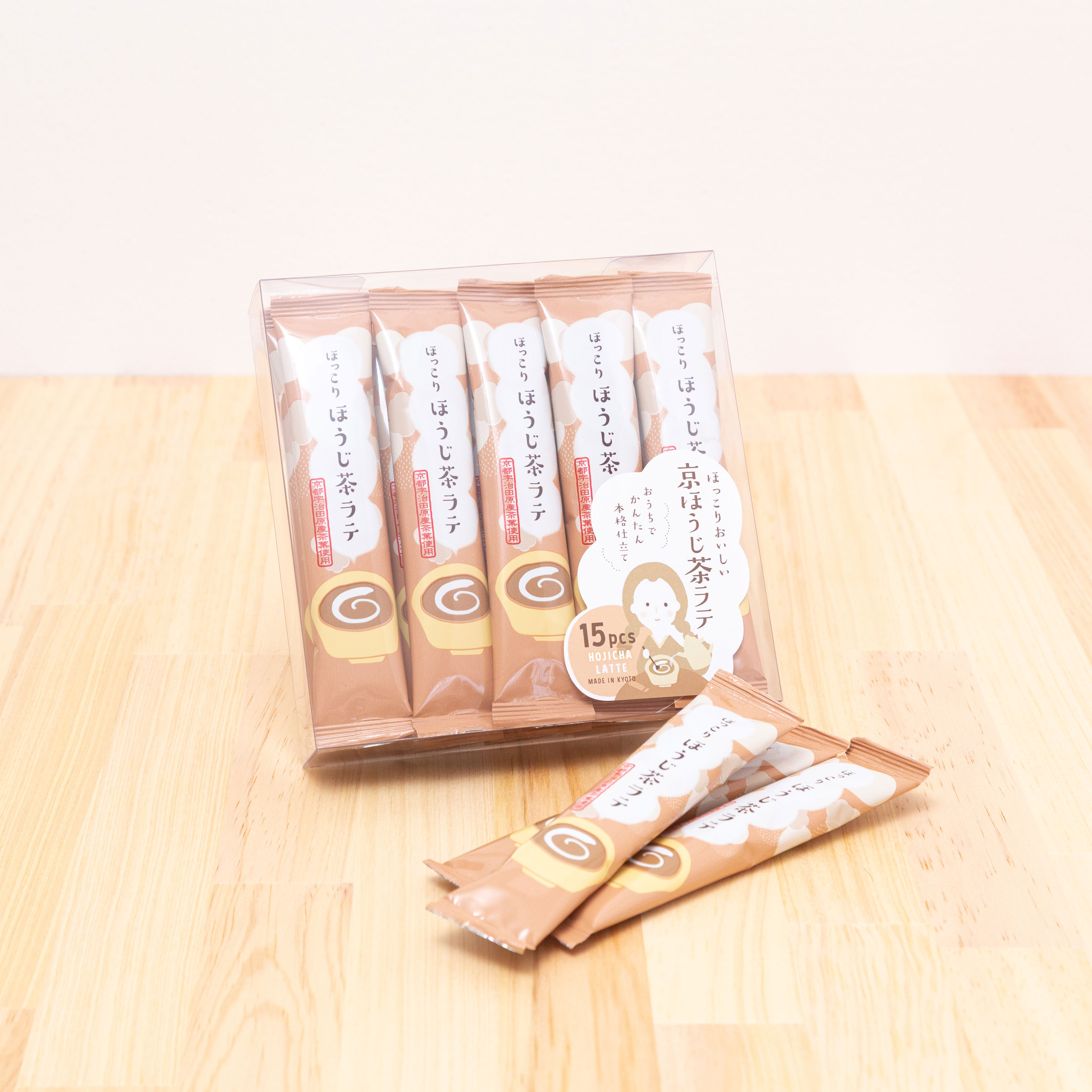 【リニューアル】お家でオフィスで！ほっこりおいしい京ほうじ茶ラテ｜スティックタイプたっぷり15袋セット