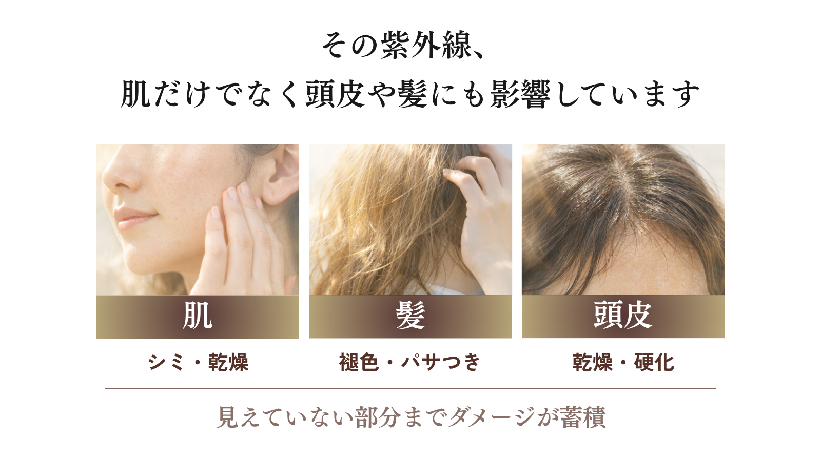 紫外線による肌・髪・頭皮ダメージ