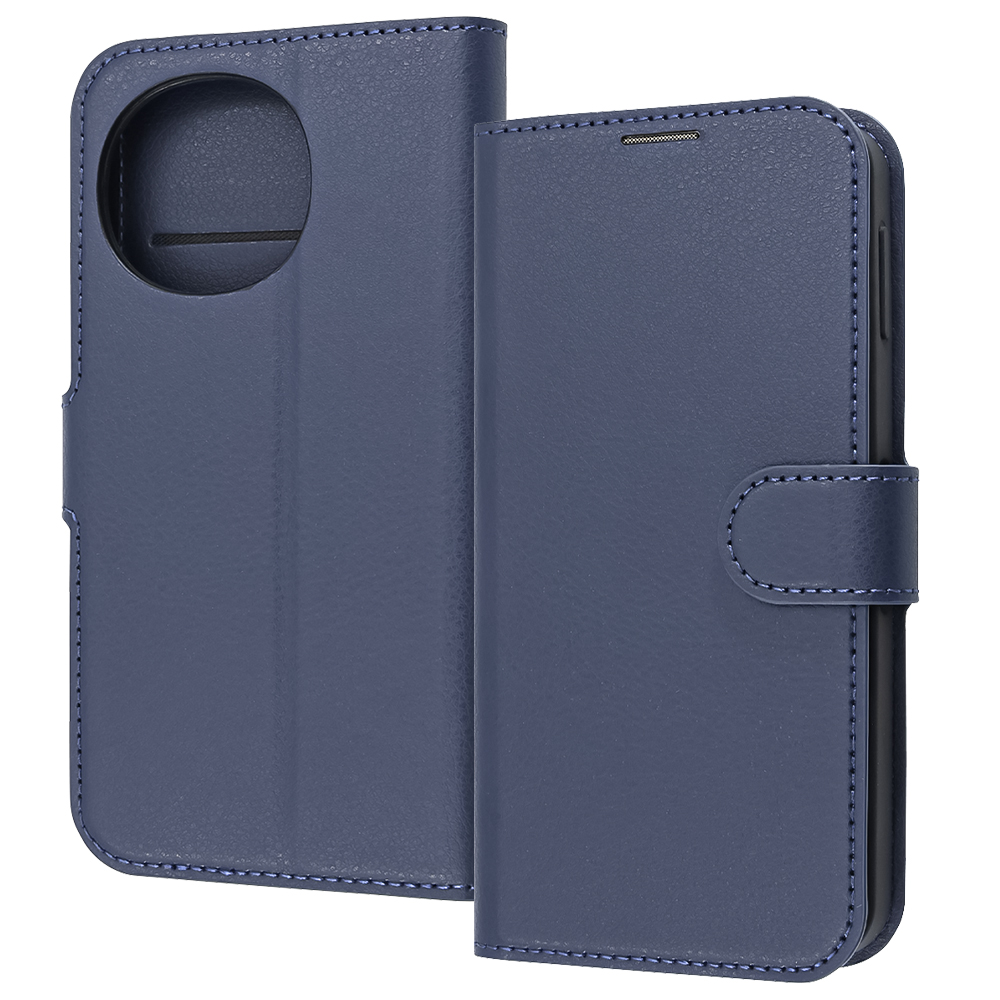 AQUOS sense9 /AQUOS sense10 / 耐衝撃 マグネットベルト シンプル 手帳型レザーケース / ダークネイビー