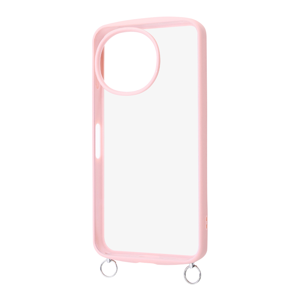 AQUOS sense9 /AQUOS sense10 / Puffull 耐衝撃 バンパー ストラップ金具付き ハイブリッドケース / ピンク_ライトピンク