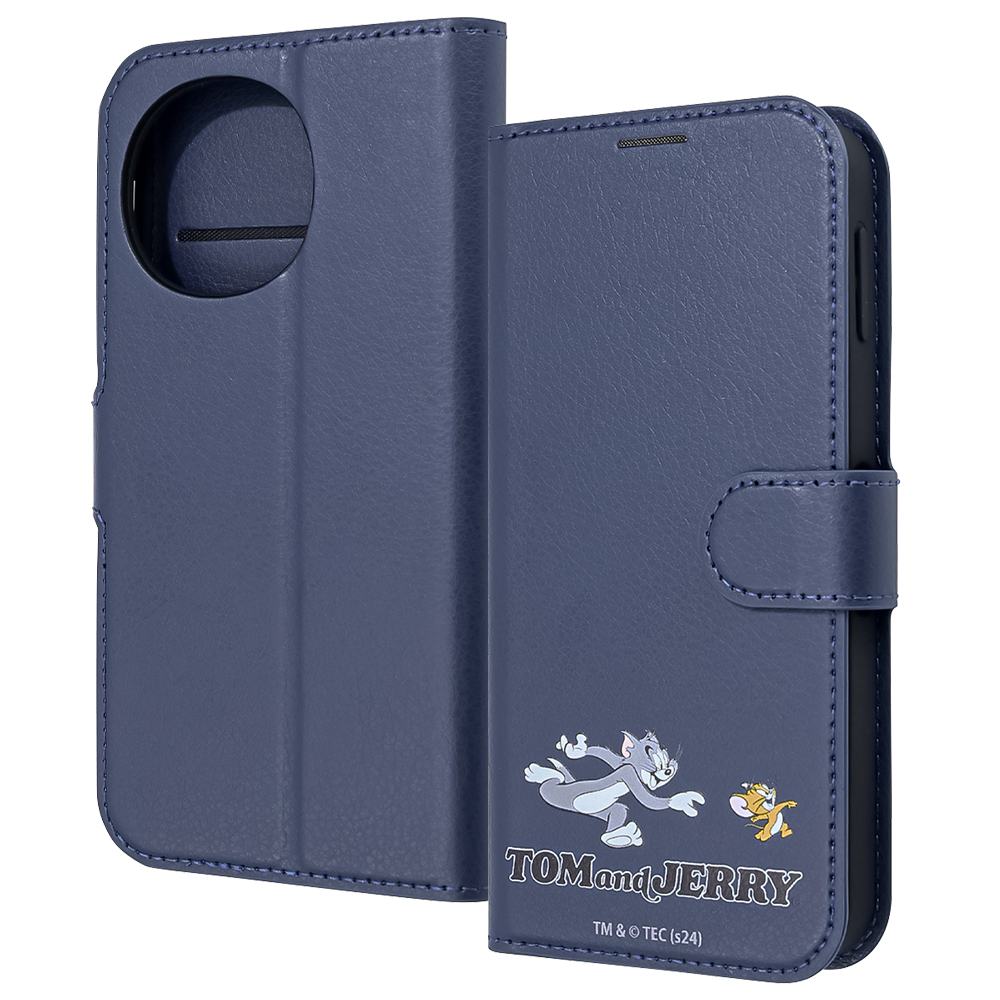 AQUOS sense9 /AQUOS sense10 / トムとジェリー / 衝撃吸収 マグネットベルト シンプル 手帳型レザーケース / トムとジェリー