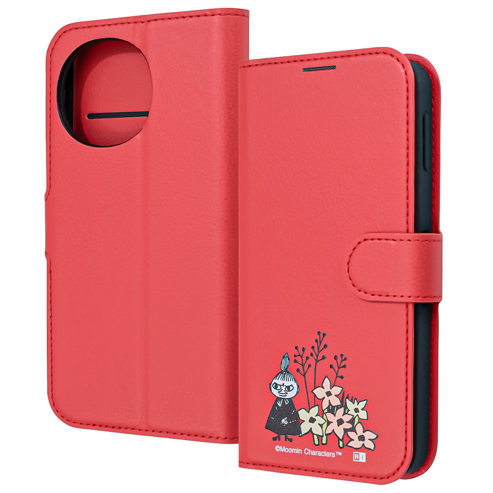AQUOS sense9 /AQUOS sense10 / ムーミン / 衝撃吸収 マグネットベルト シンプル 手帳型レザーケース / リトルミイとお花_3