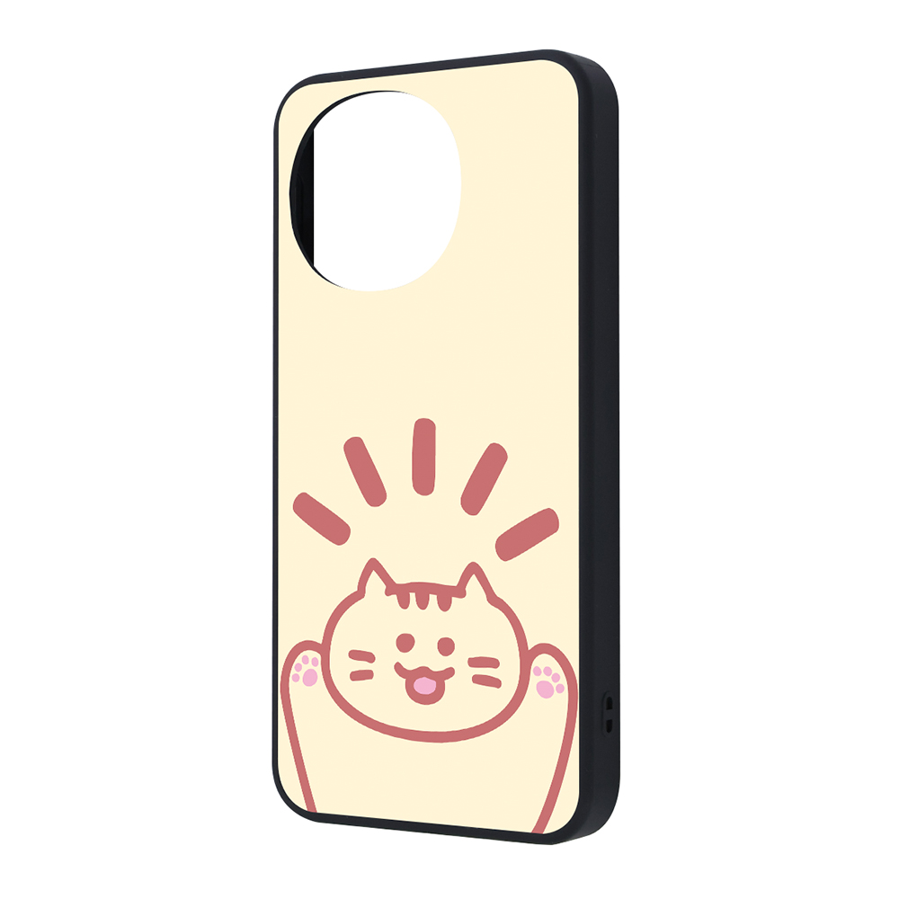 AQUOS sense10/sense9 / maru 衝撃吸収 バンパー ハイブリッドケース / ネコ_ハンズアップ