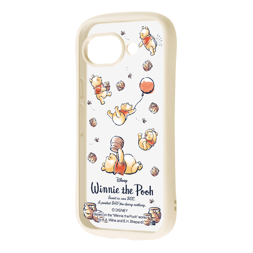 Google Pixel 10a / ディズニー / Puffull 衝撃吸収 バンパー ハイブリッドケース / プーさんとはちみつ4