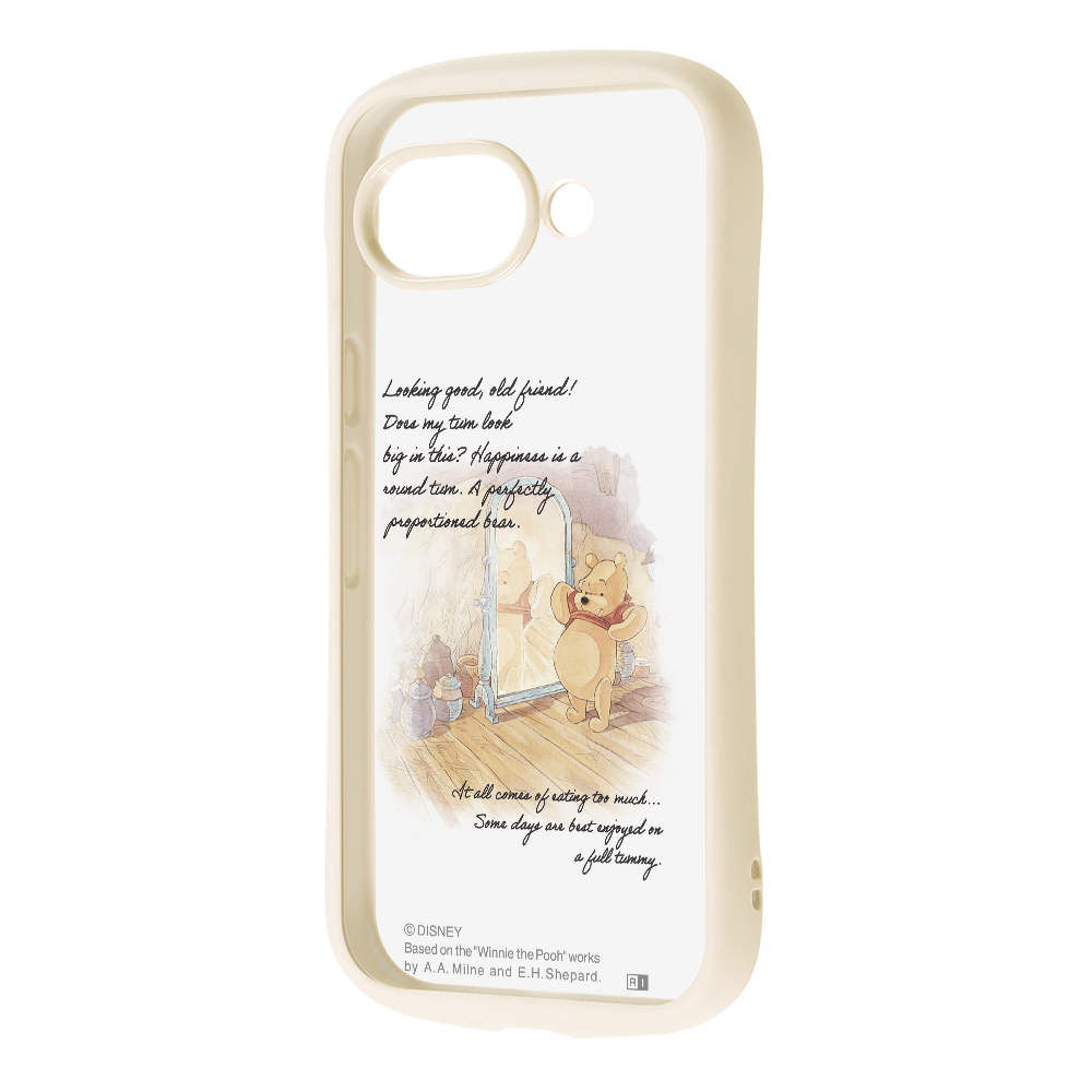 Google Pixel 10a / ディズニー / Puffull 衝撃吸収 バンパー ハイブリッドケース / プー_丸いおなか