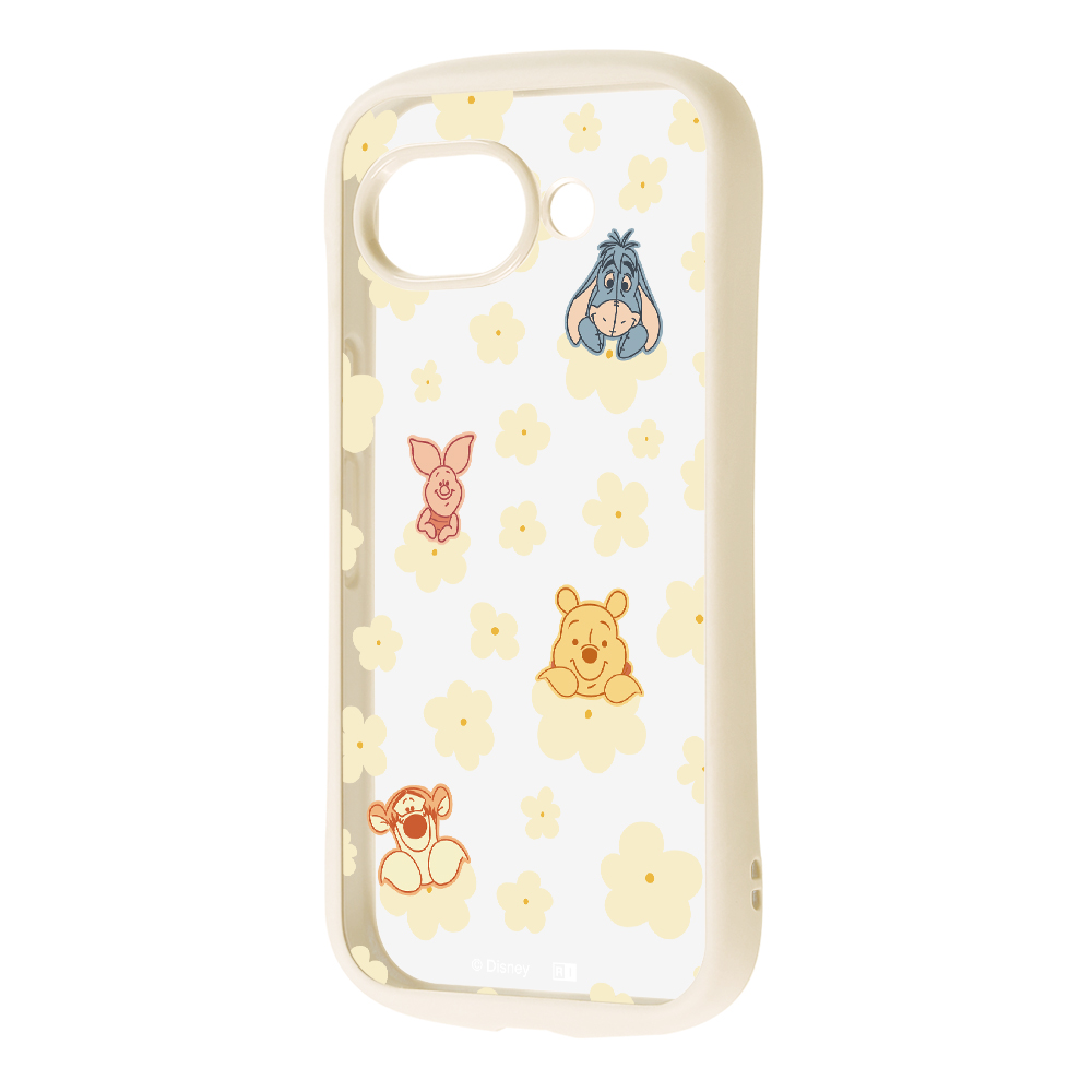 Google Pixel 10a / ディズニー / Puffull 衝撃吸収 バンパー ハイブリッドケース / プーさんと仲間達_花柄2