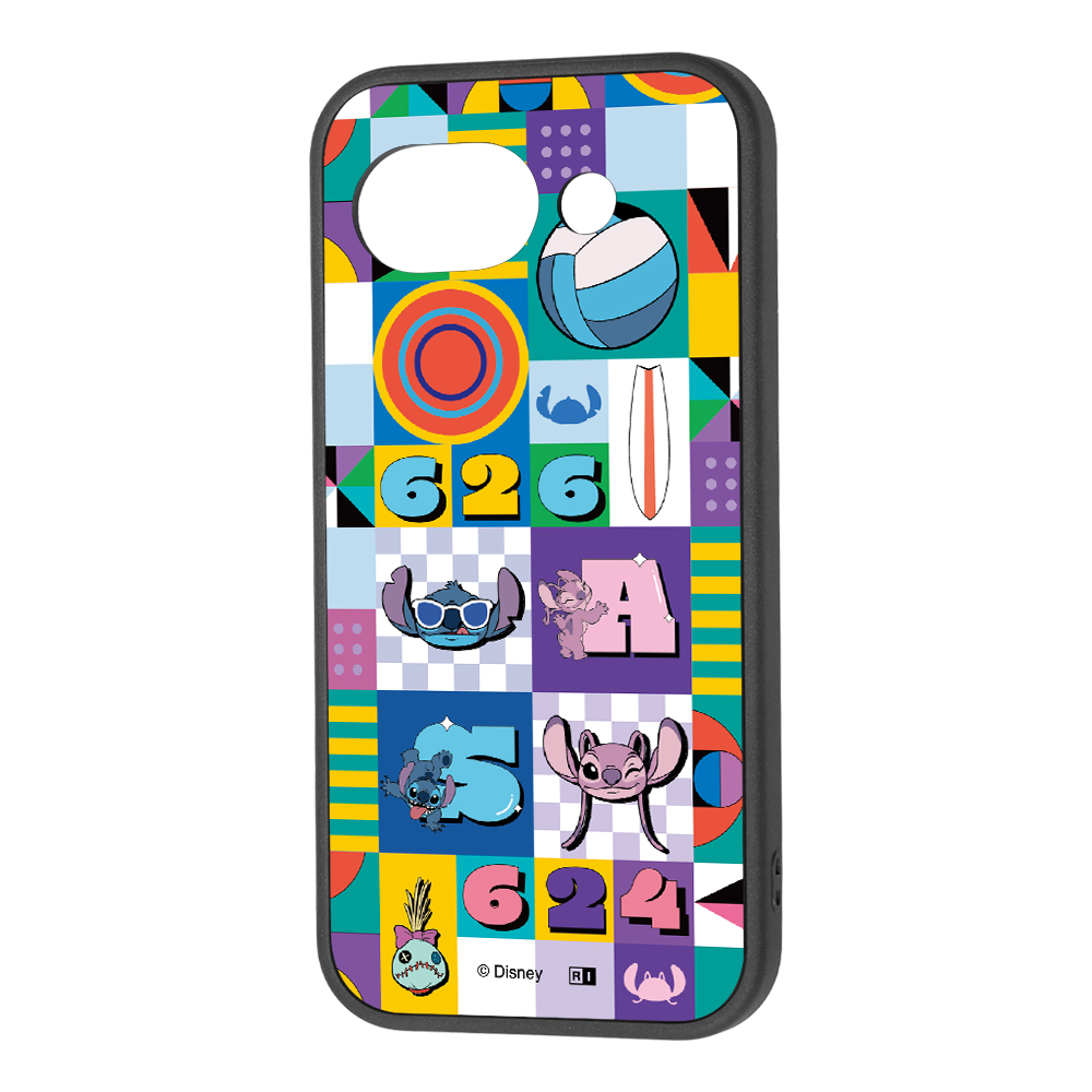 Google Pixel 10a / ディズニー / maru 衝撃吸収 バンパー ハイブリッドケース / スティッチとエンジェル_総柄