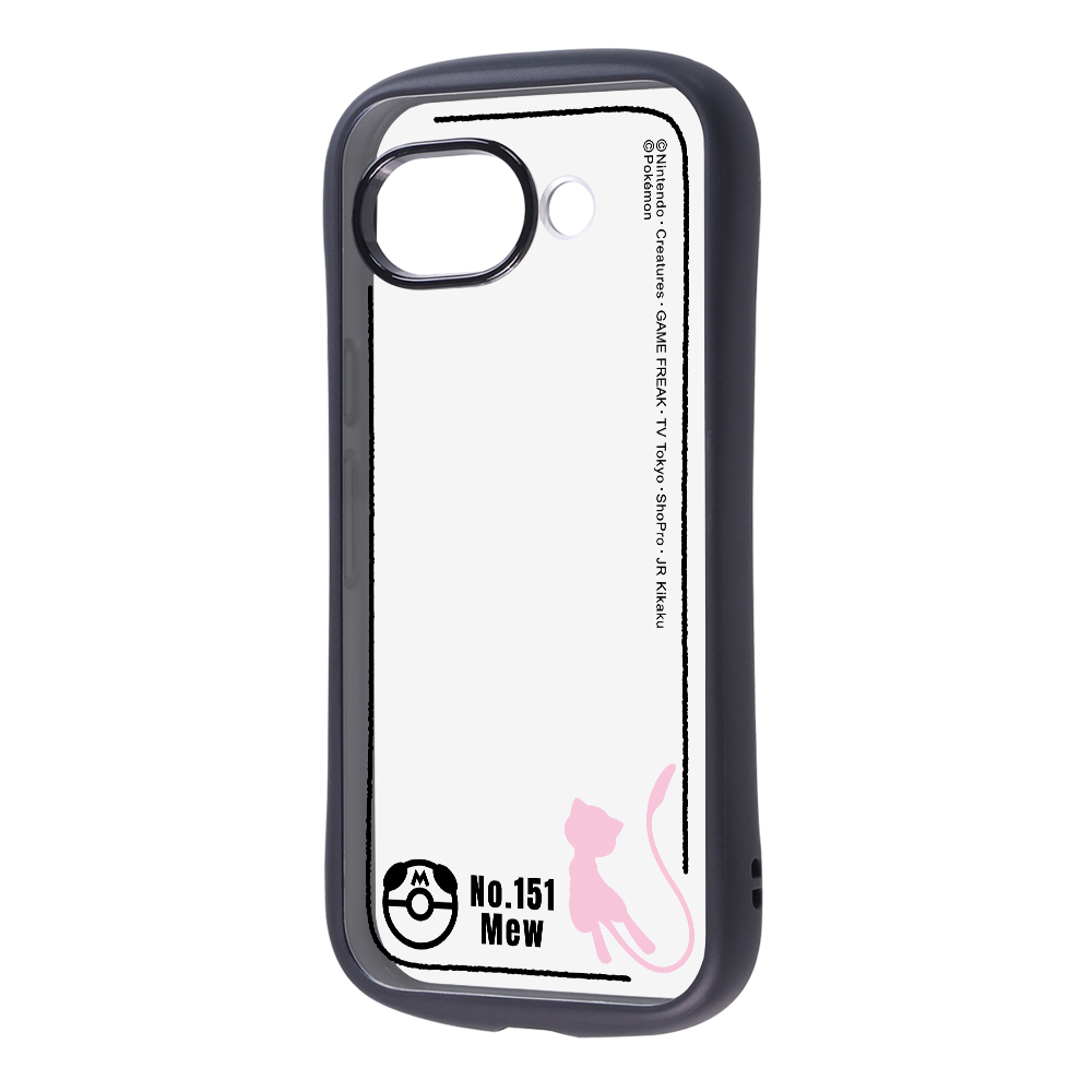 Google Pixel 10a / ポケットモンスター / Puffull 衝撃吸収 バンパー ハイブリッドケース / ミュウ_シルエット