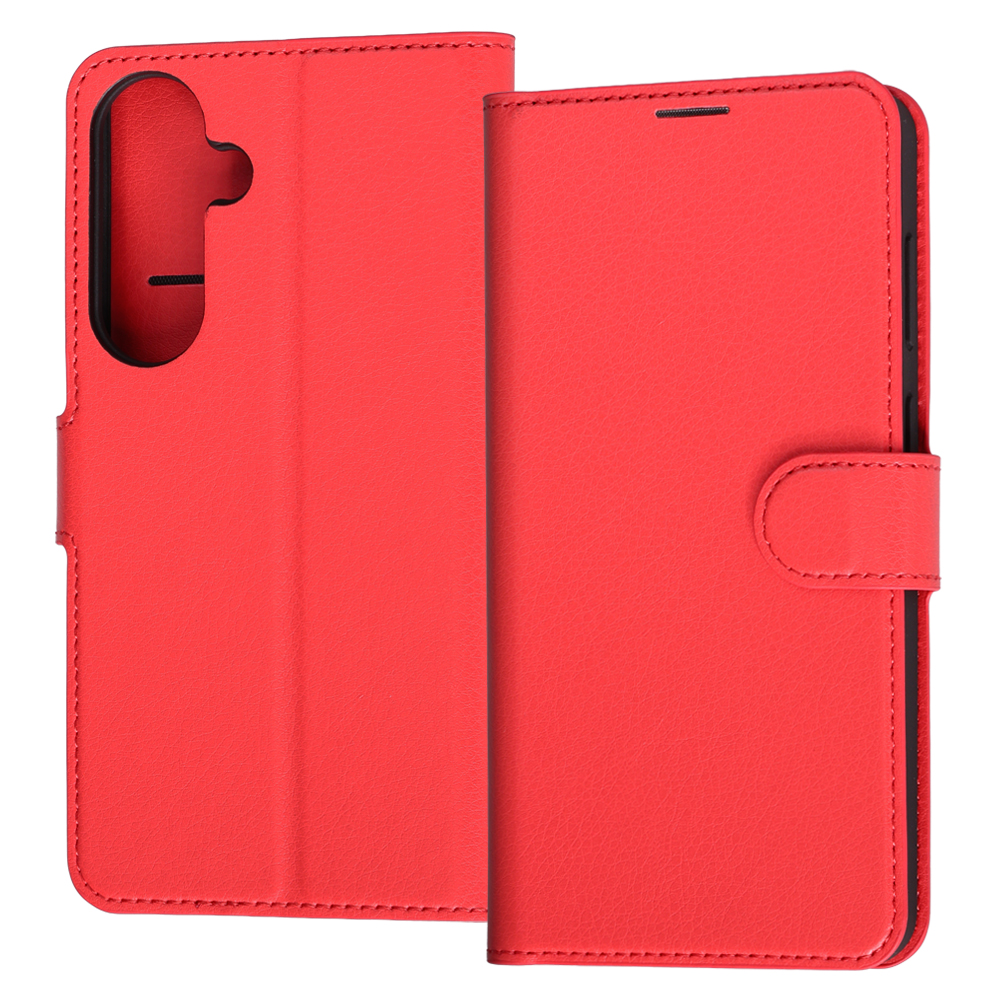 Galaxy S26+ / 手帳型レザーケース シンプル マグネット / レッド